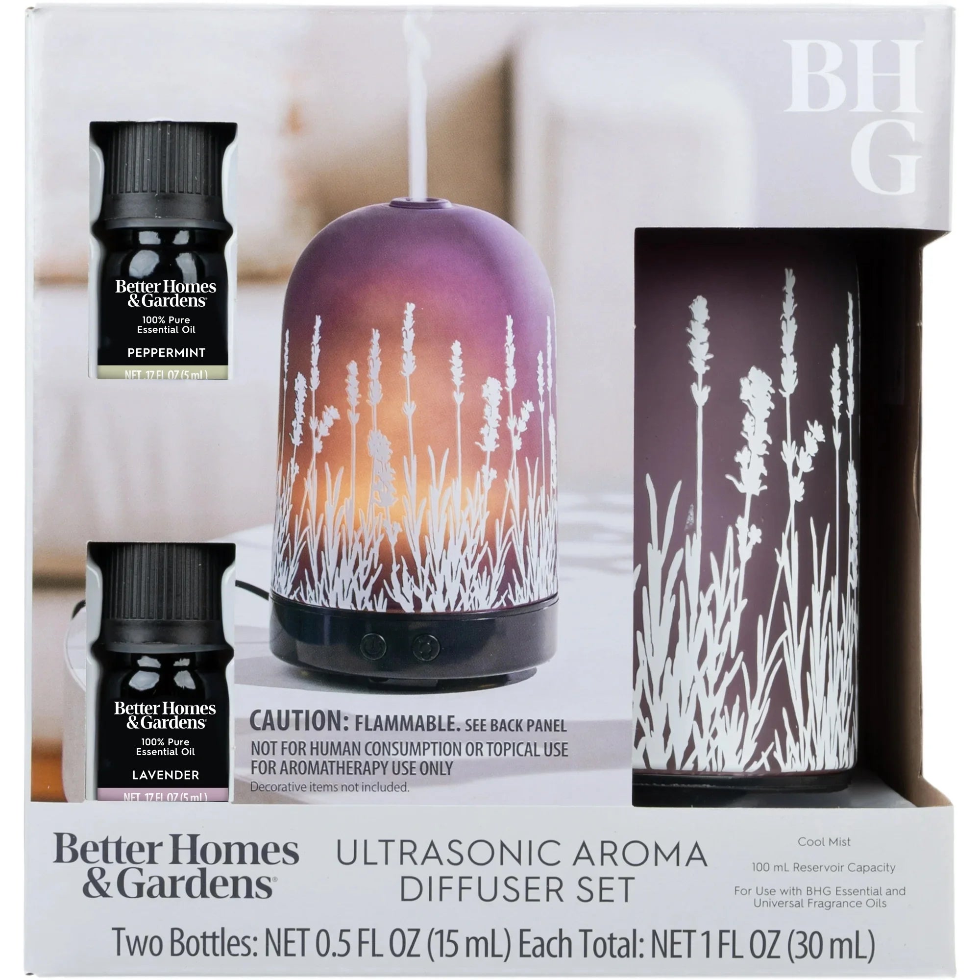 3 Piece Diffuser Set, Lavender Fields, 100 Ml