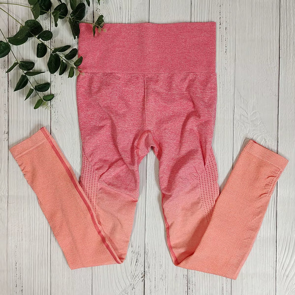 Ombre Sportswear Women Yoga Sets Outfit Fitness Gymnastic Suit Workout Clothing Sports Pants Set Seamless Athletic Wear Clothes